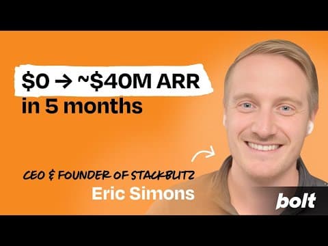 Zero to ~$40M ARR: How Bolt's pivot changed AI product development forever | Eric Simons (CEO)